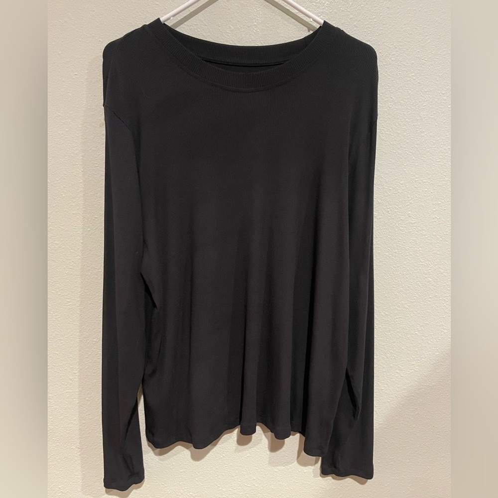Hudson North Black Long Sleeve Ribbed Top